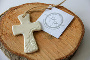 Flared Cross Ornament Ceramic White from Kitchen Supply
