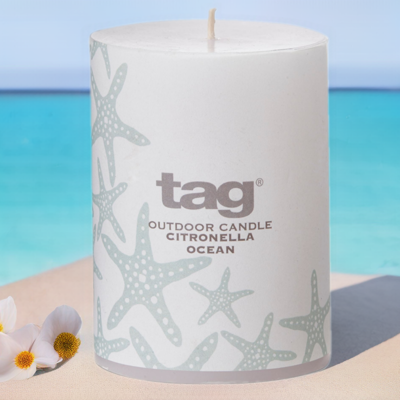 Vela aromática de citronela 3x4 Ocean - Blanco