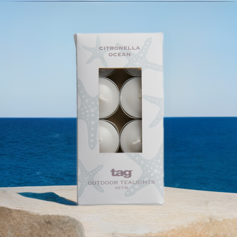 Velas candelitas de citronela Ocean - Juego de 8 Marfil