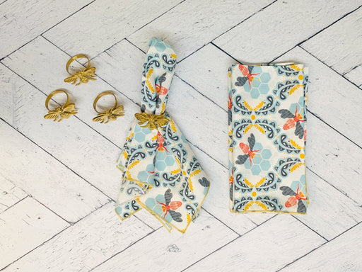 Honey Bee Cloth Napkins, set of four Napkins from Kitchen Supply
