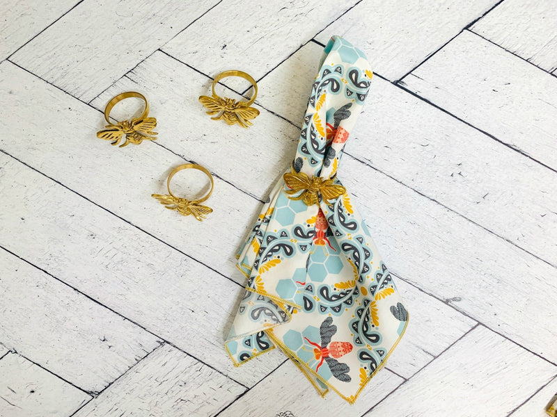 Honey Bee Cloth Napkins, set of four Napkins from Kitchen Supply