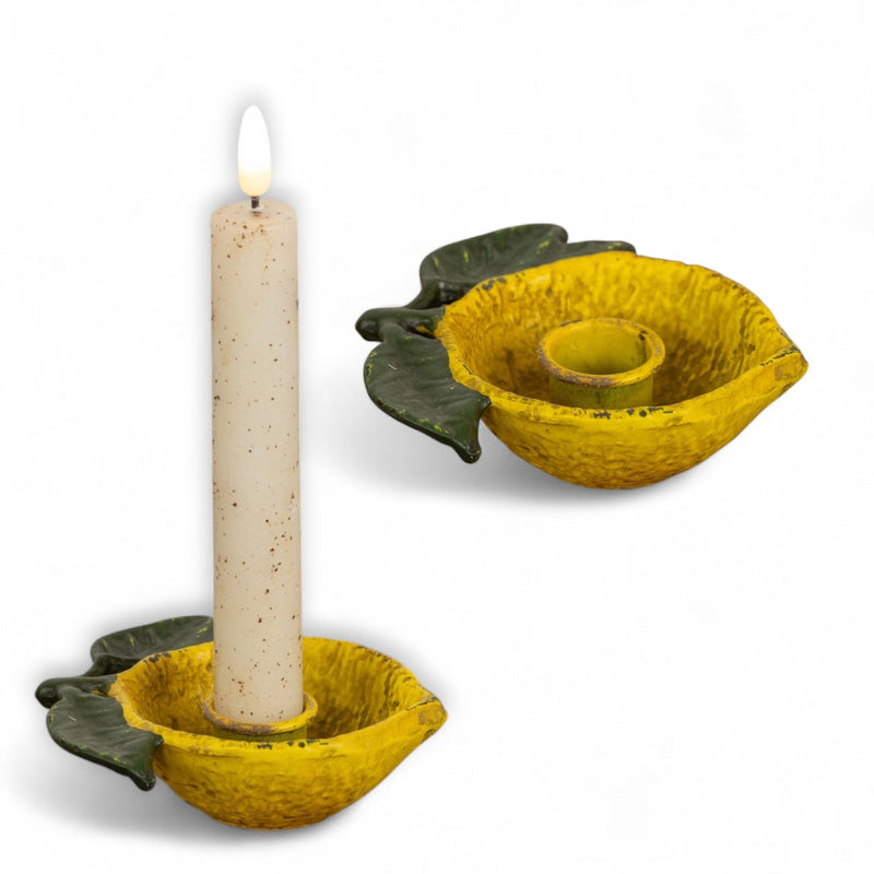 Lemon Metal Taper Candle Holder
