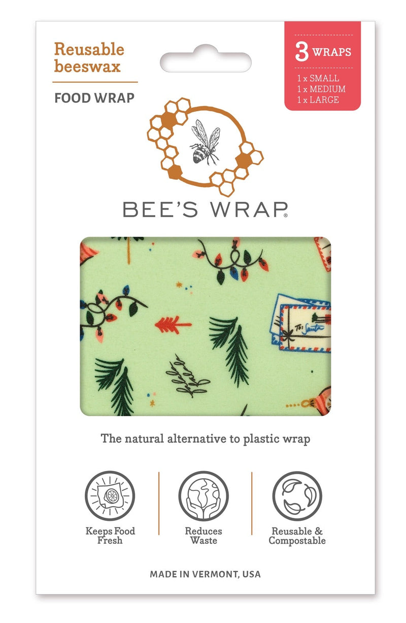 Christmas Print Bee's Wrap Assorted 3-Pack Kitchen & Bath from Kitchen Supply