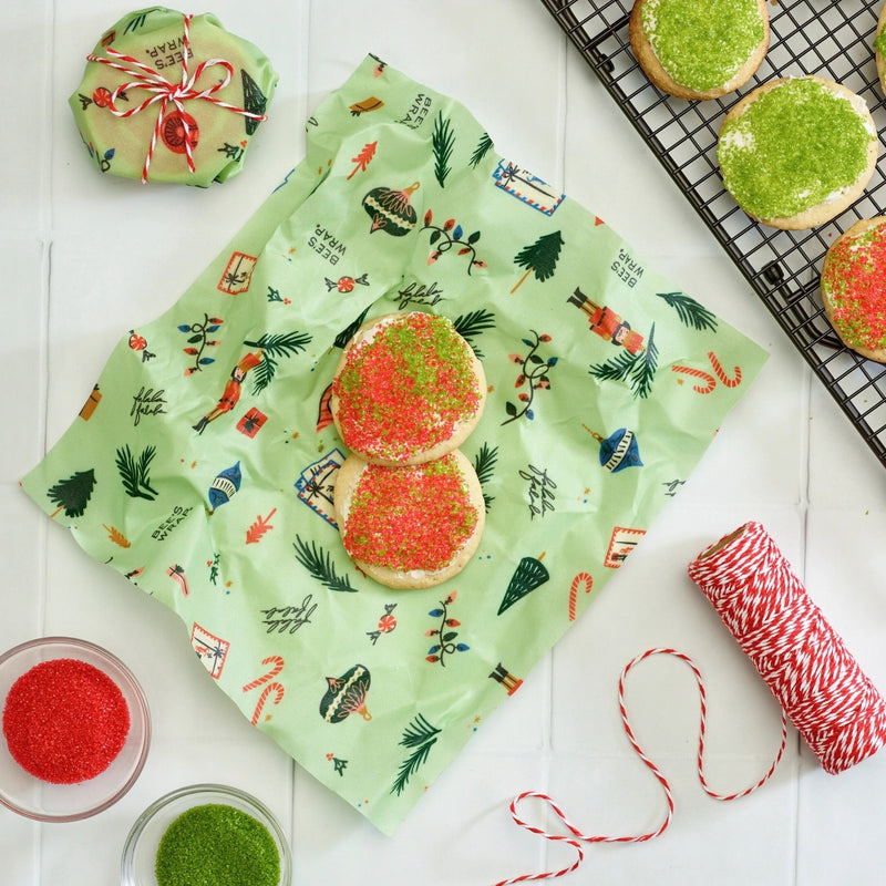 Christmas Print Bee's Wrap Assorted 3-Pack Kitchen & Bath from Kitchen Supply