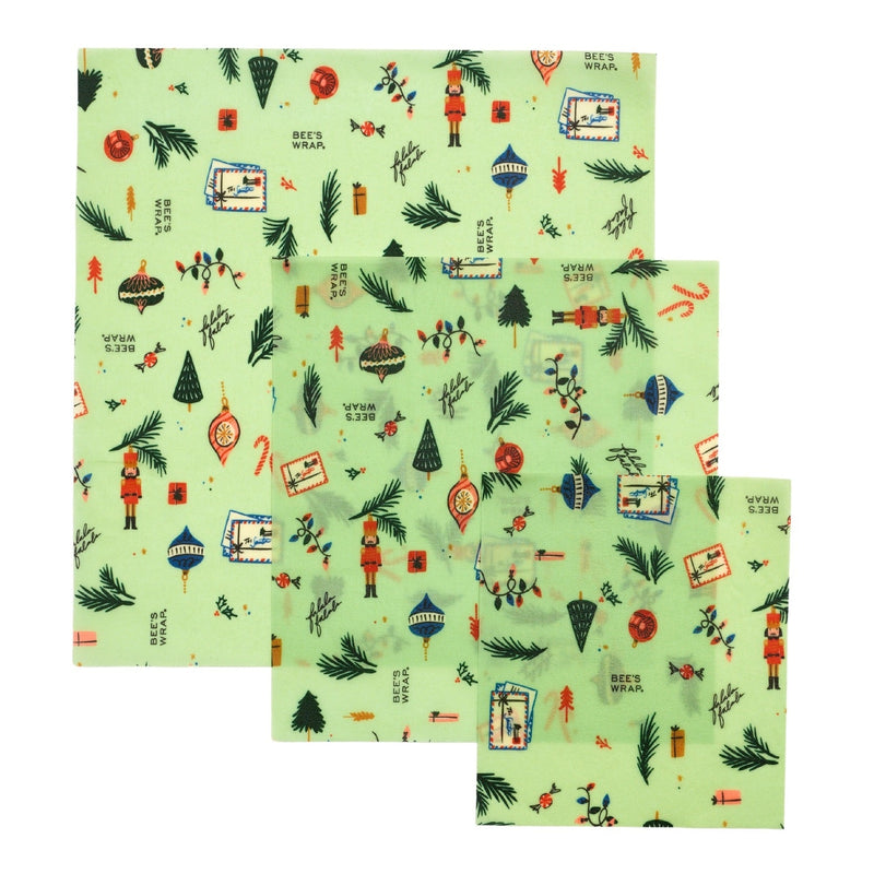 Christmas Print Bee's Wrap Assorted 3-Pack Kitchen & Bath from Kitchen Supply