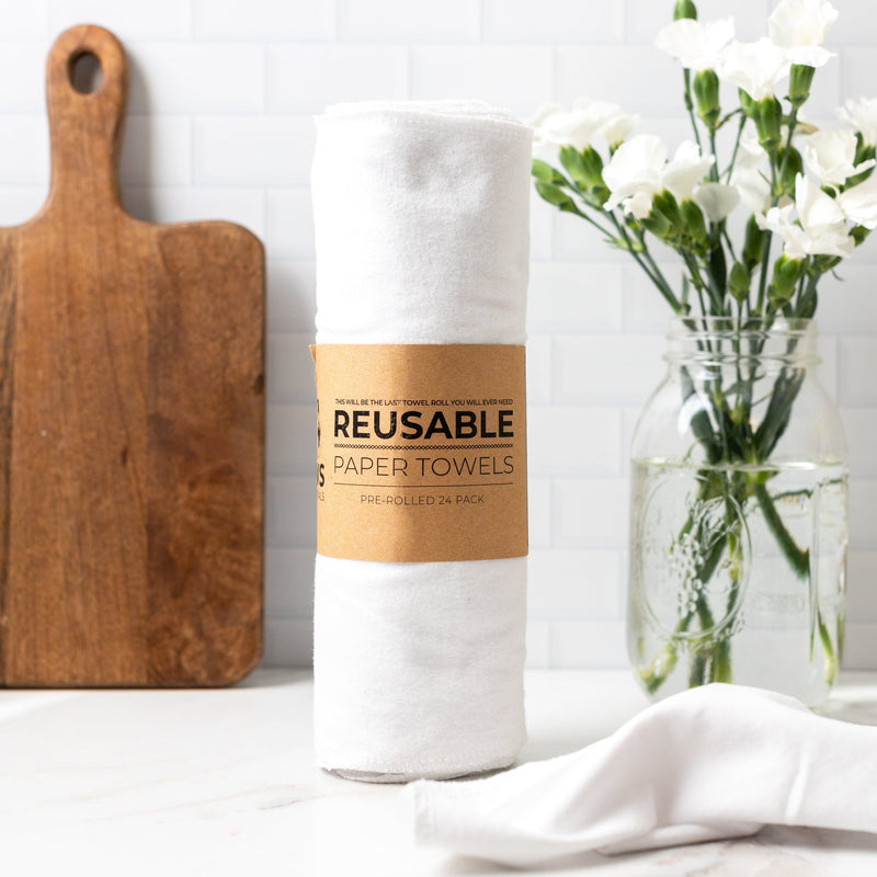 Reusable Paper Towels Reusable Paper Towels 24 Pack (Pre-rolled) White from Kitchen Supply