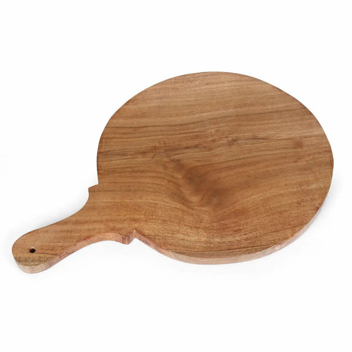 Round Wooden cutting board on a white background