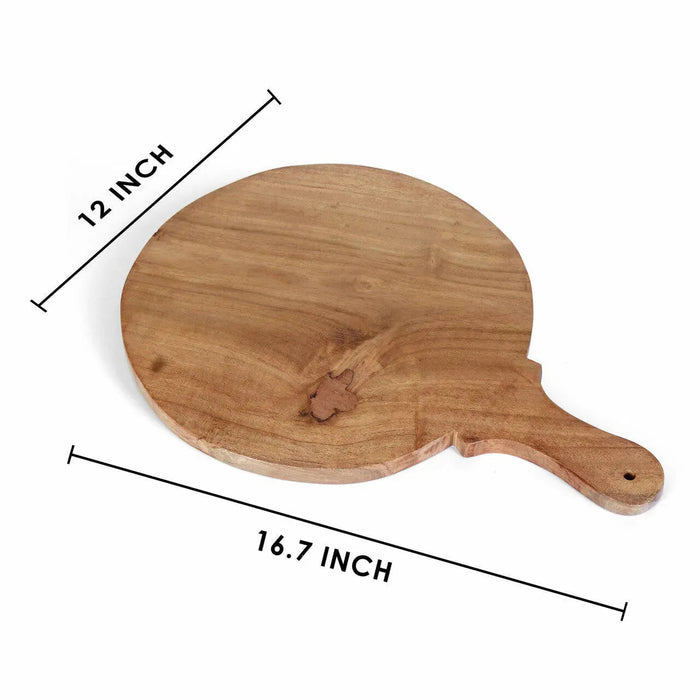 Wooden board with dimensions labeled on a white background