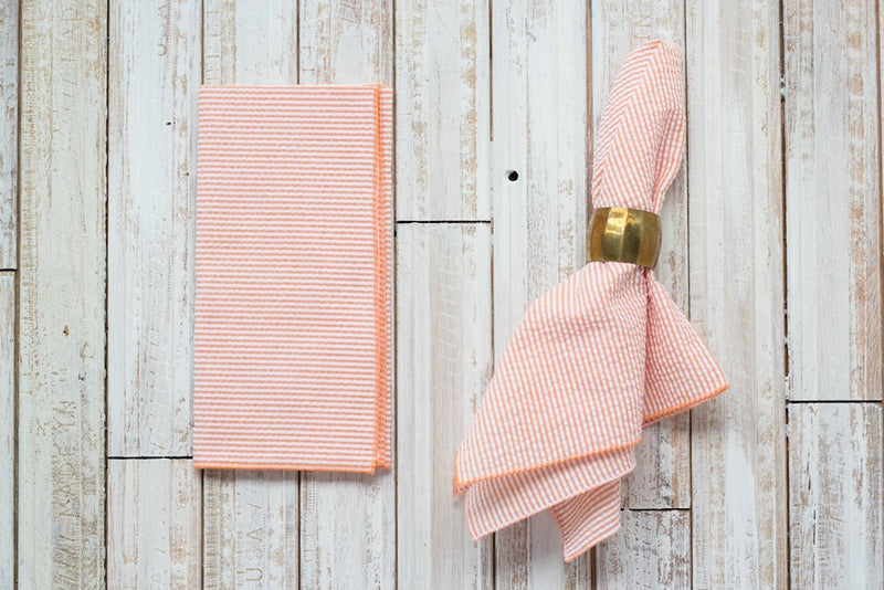 Seersucker Everyday Napkins, set of four Napkins orange from Kitchen Supply