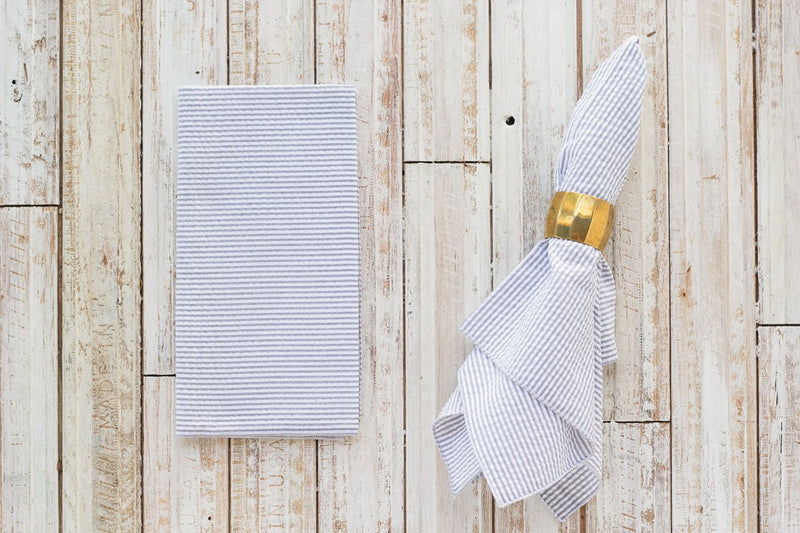Seersucker Everyday Napkins, set of four Napkins grey from Kitchen Supply