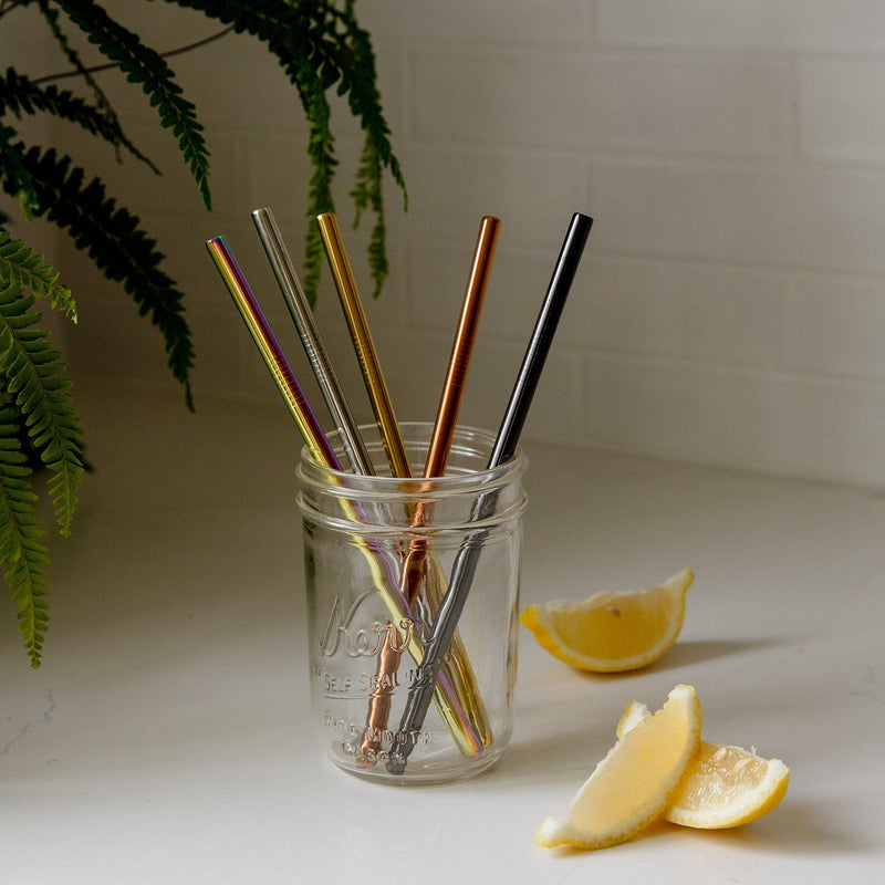 Stainless Steel Straw - Straight, Bent, or Boba Style Drinking Straws & Stirrers Straight Straight 5-Pack from Kitchen Supply