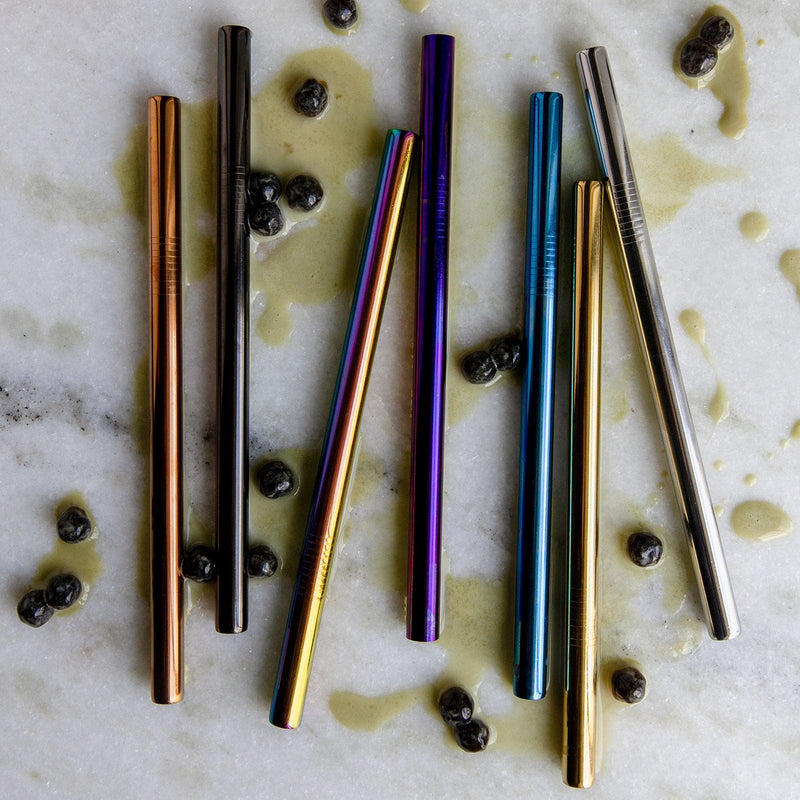 Stainless Steel Straw - Straight, Bent, or Boba Style Drinking Straws & Stirrers Boba Boba 5-pack from Kitchen Supply