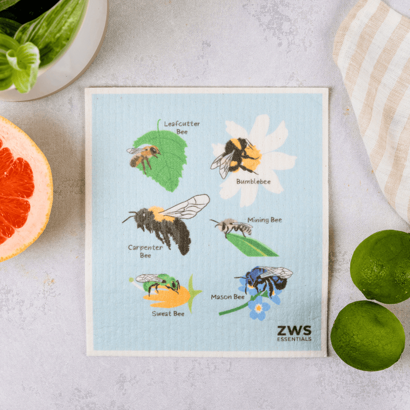 Swedish Dish Cloth Reusable Paper Towels Native Bees from Kitchen Supply