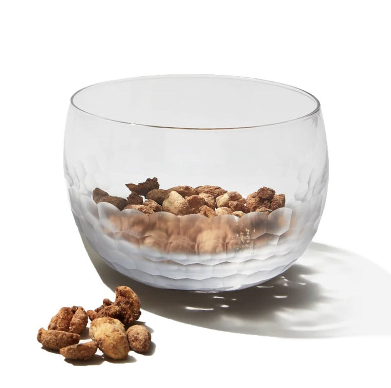 Hive Nut Bowl - 18-ounce Handblown & Hand-etched Honeycomb Dish