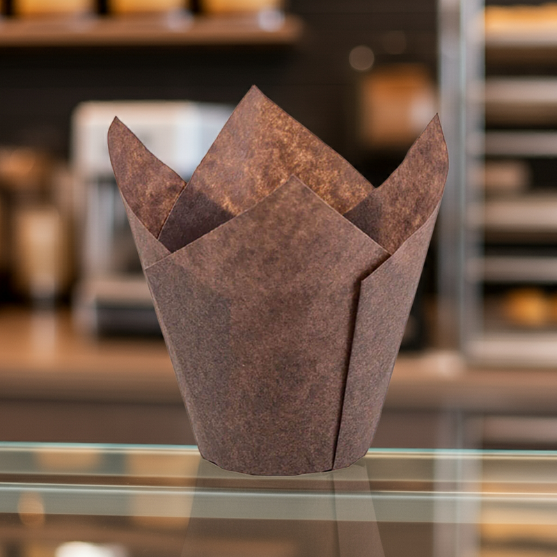 Brown Tulip Baking Cups 2x2.5x4 Inches, 200-Pack