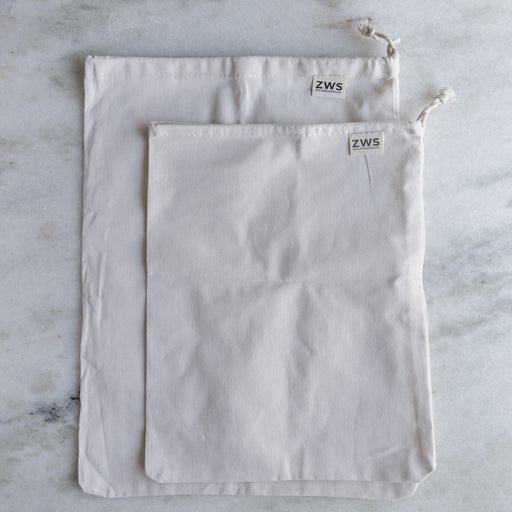 Muslin Produce Bag - Multiple Sizes - Zero Waste Muslin Bag Shopping Totes Set of 2 (M & L) from Kitchen Supply