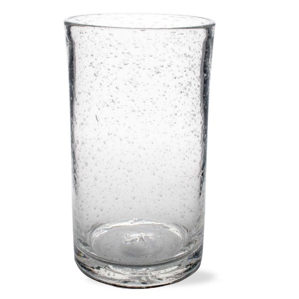 Vaso de vidrio burbuja de 18 onzas, transparente