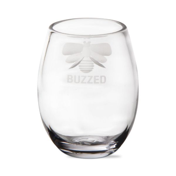 stemless wine glass bee buzzed