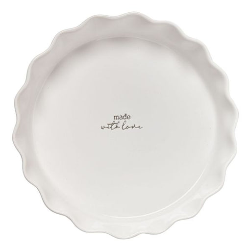 10023 Pie pan baking dish white ceramic