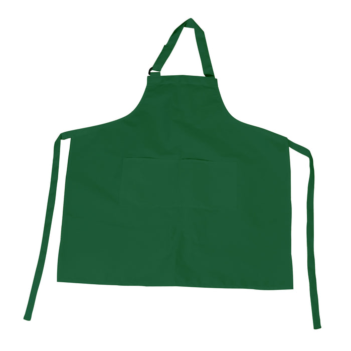 Forest Green Bib Apron with D-Ring Adjustable Neck