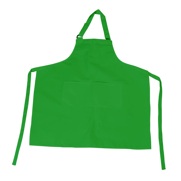 Green Bib Apron with D-Ring Adjustable Neck