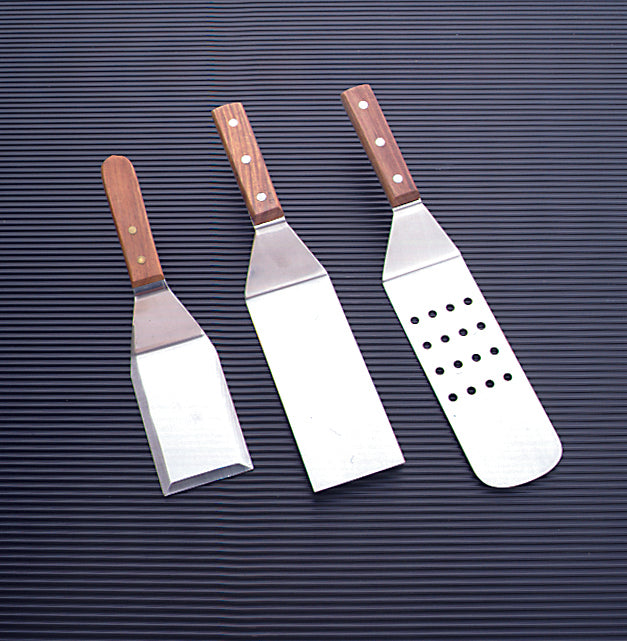 Spatule Turner Lame en acier inoxydable avec manche en bois et bord biseauté, 11 pouces