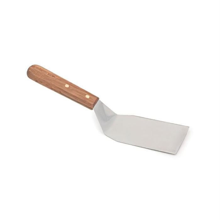 Spatule Turner Lame en acier inoxydable avec manche en bois et bord biseauté, 11 pouces