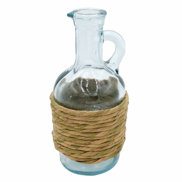 GREEN GLASS JUG OIL and VINEGAR WITH CORK