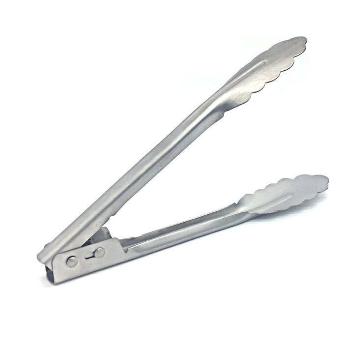 9-Inch Stainless Steel Locking Tongs Open
