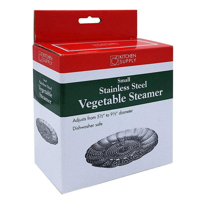 1328 Small Stainless Steel Vegetable Steamer for Pots Expands to fit in Box