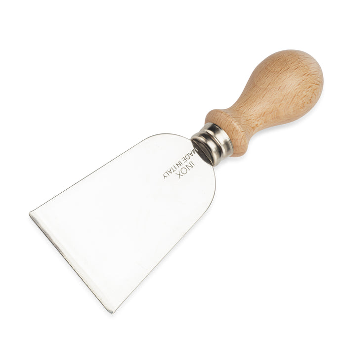 Couteau à fromage spatule large, acier inoxydable avec bois