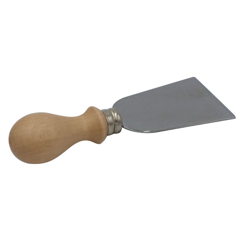 Italian wide stainless cheese knife with wood handle