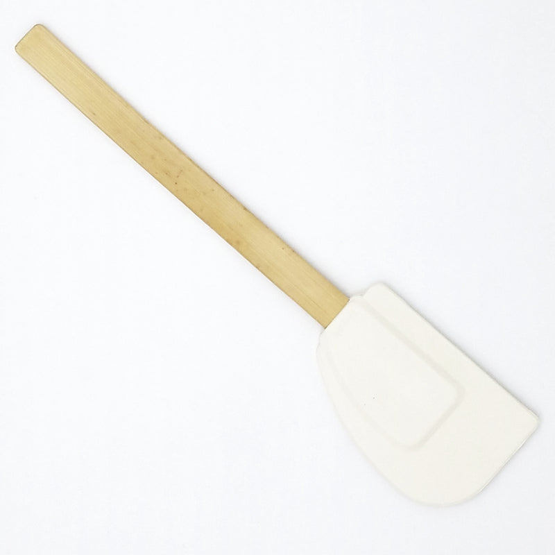 Raspador de cuenco de goma con mango de bambú