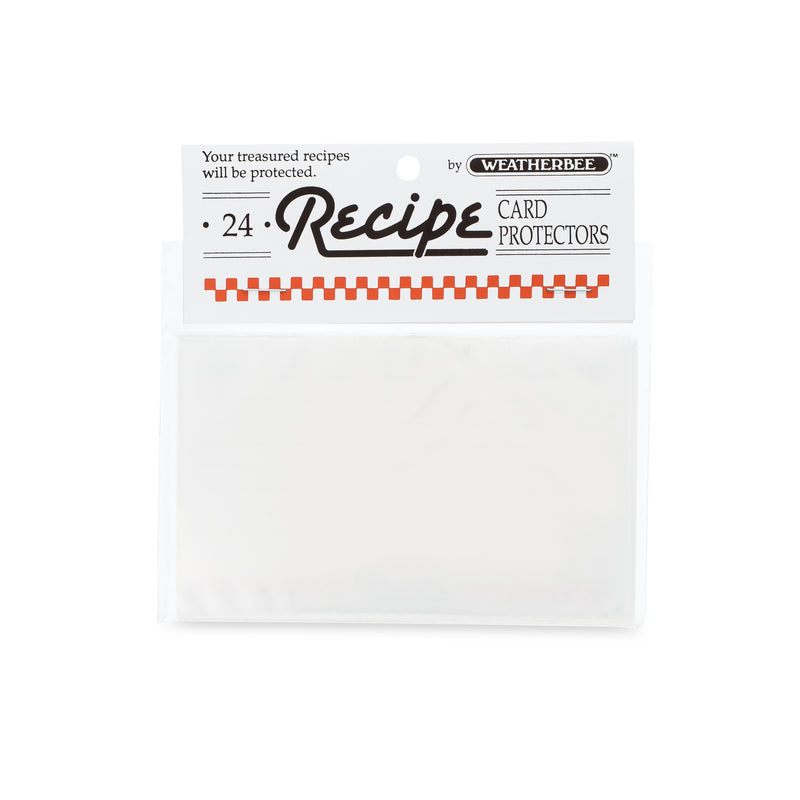 Clear recipe card protectors set of 24 protectors for 4 by 6 recipe cards.