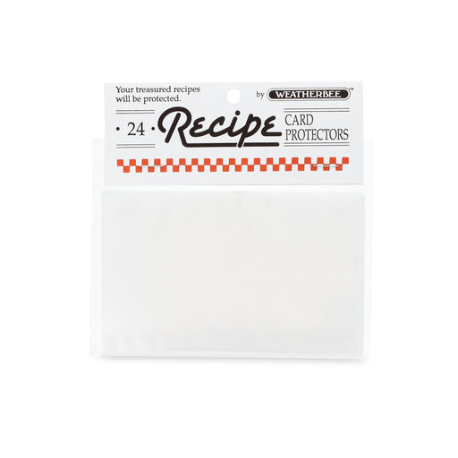 Clear recipe card protectors set of 24 protectors for 4 by 6 recipe cards.