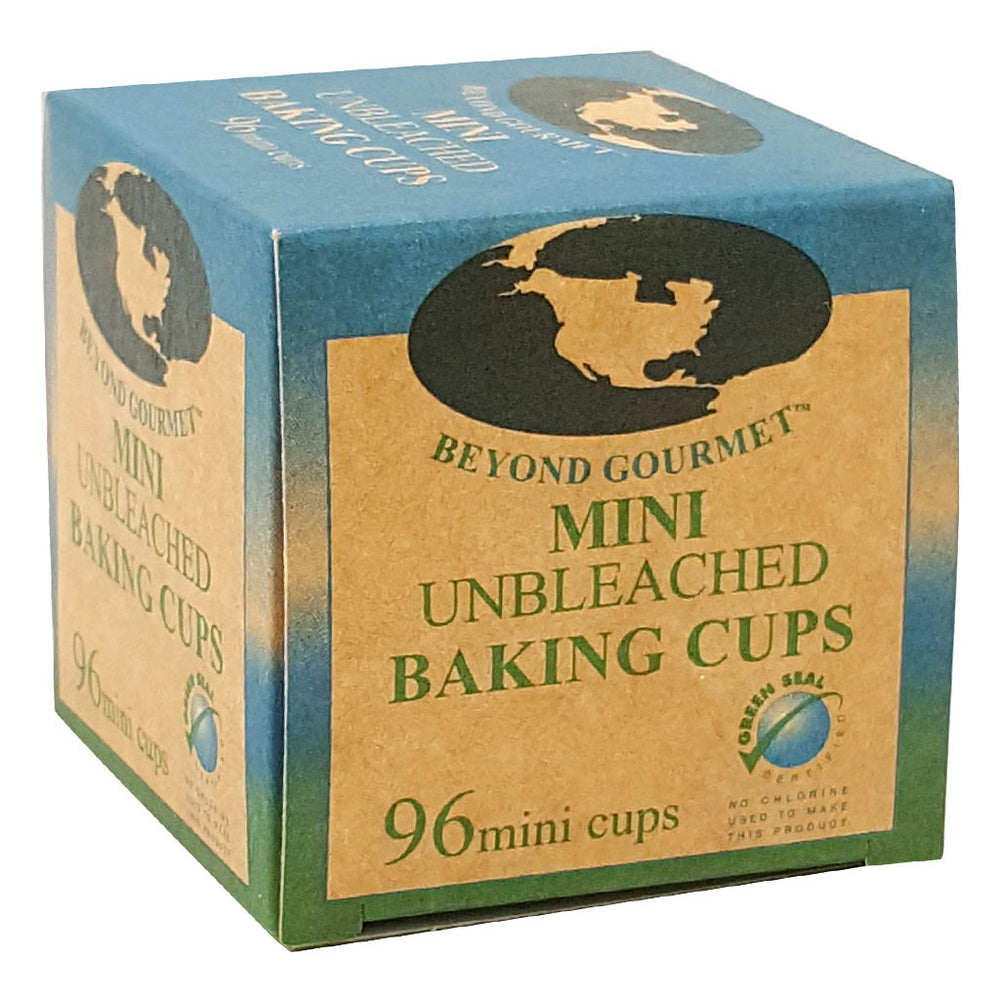 BEYOND GOURMET unbleached, chlorine-free mini muffin cups are the natural choice