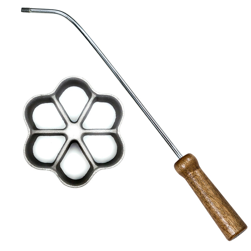 Molde Roseta Buñuelos con Asa, Tamaño Triple 3 x 1 Pulgadas