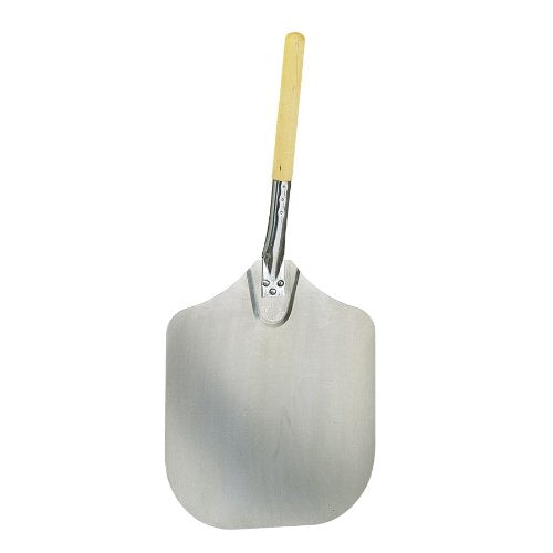 Kitchen Supply Cáscara de pizza de aluminio de 14 x 16 pulgadas con mango de madera