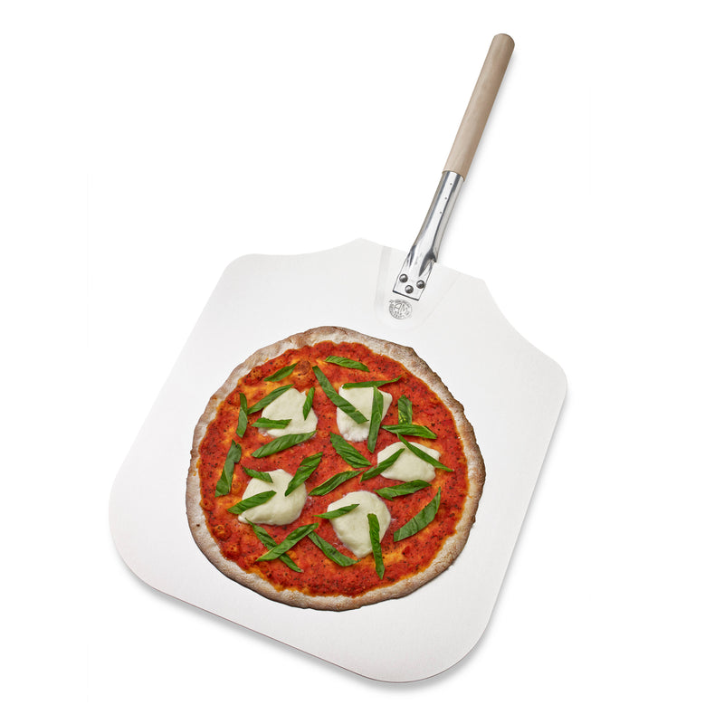 Kitchen Supply Pelle à pizza en aluminium de 16 pouces x 18 pouces avec manche en bois