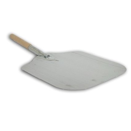 Choice 16 x 18 Aluminum Pizza Peel with 12 Wooden Handle