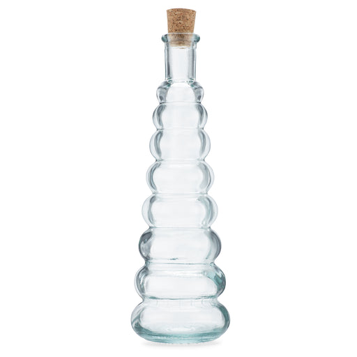 Glass bottle with cork for oil or decoration 10 ounce capacity