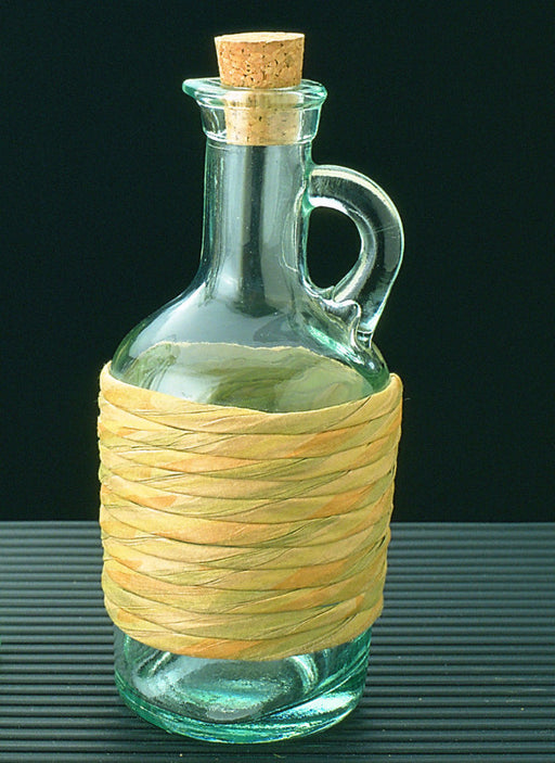 Green Glass Spice Bottle, Faceted