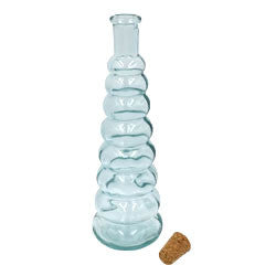 Green Glass Bottle with Cork, Rings - 10 oz Capacity