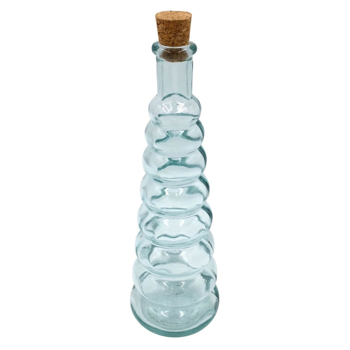 Botella de vidrio verde con corcho y anillos - Capacidad de 10 oz