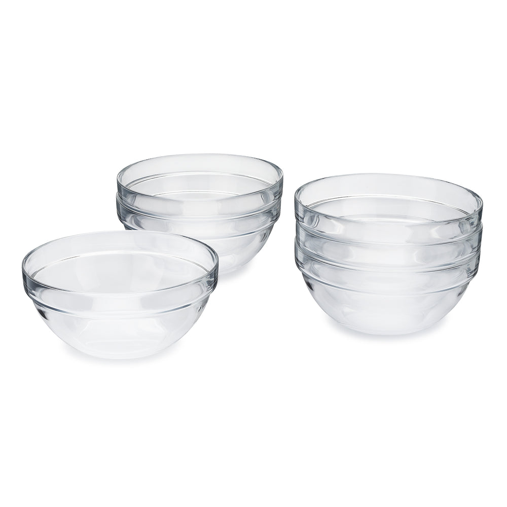 Glass Mixing Bowl Ingredient Prep Set - 7.75 inch Diameter, Set of 6