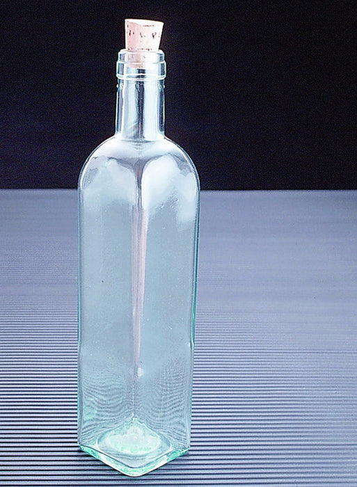 Botella de vidrio de aceite de oliva con corcho, 16 onzas