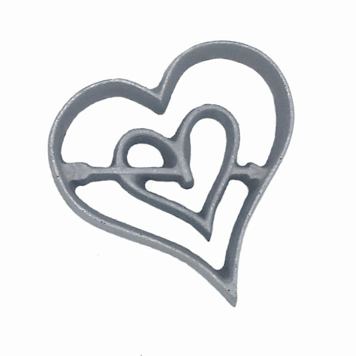 Kitchen Supply 7124 Valentine Heart Rosette en fer, aluminium moulé à la main, 3,25 L x 3,25 H x 0,5 P 