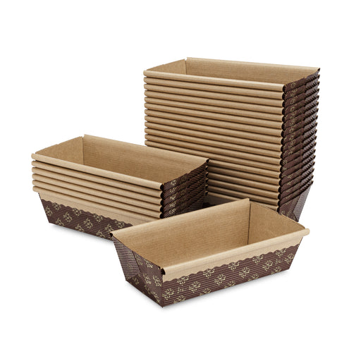 Kitchen Supply Stack of Elegant Paper Baking Loaf Pans for Baking Breads and Cakes