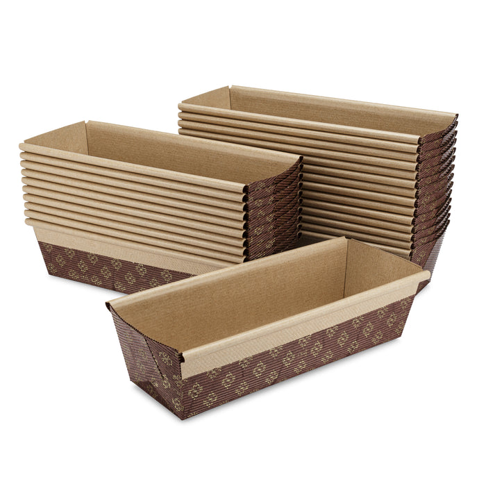 Medium Paper Baking Loaf Pan 25-Pack, 8 x 2.5 x 2 Inches