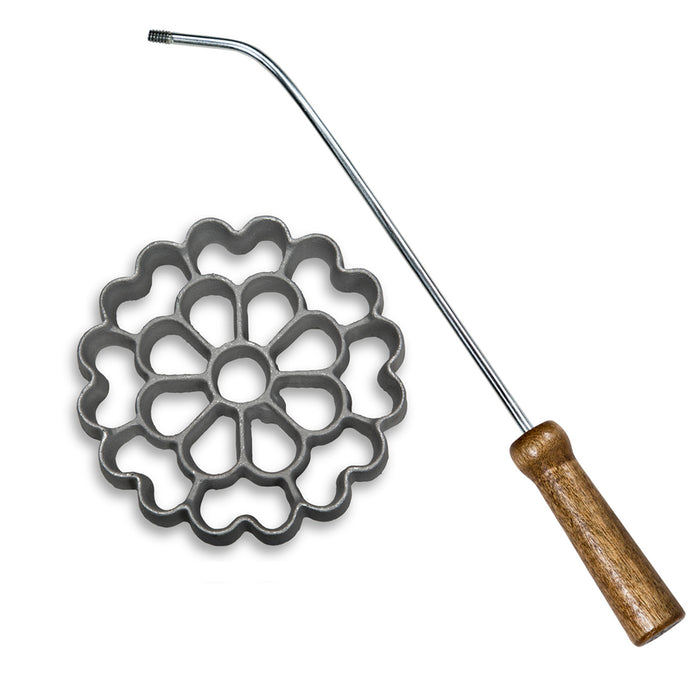 Rosette Bunuelos Mold with Handle, Spanish Shape 4 x 0.9 Inches